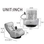 Fauteuil inclinable pivotant en tissu bouclé beige avec support de téléphone, appuie-tête et dossier réglables