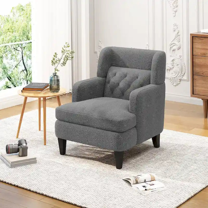Nabo Modern Fabric Accent Chair with Cushion Back by 