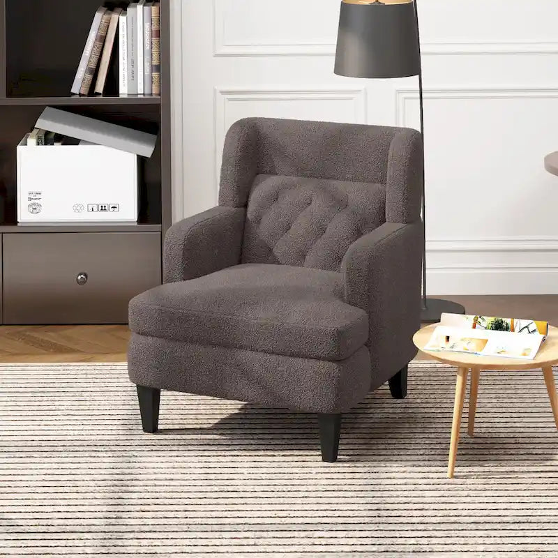 Fauteuil d'appoint en tissu moderne avec dossier rembourré