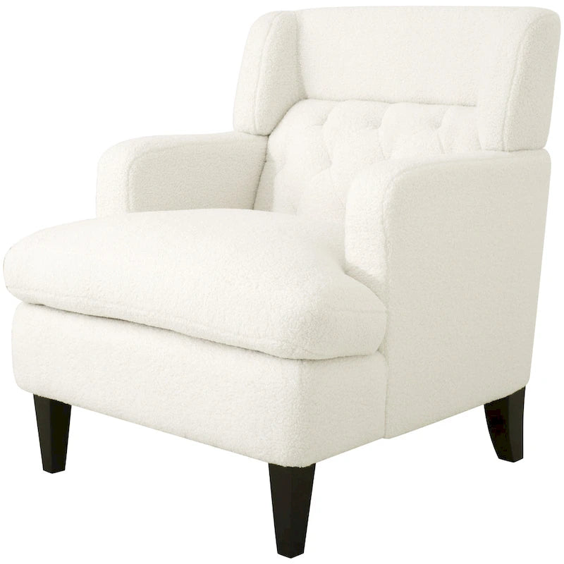 Fauteuil d'appoint en tissu moderne avec dossier rembourré