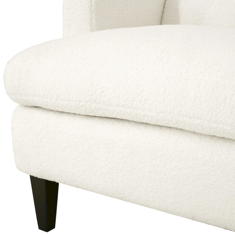 Fauteuil d'appoint en tissu moderne avec dossier rembourré