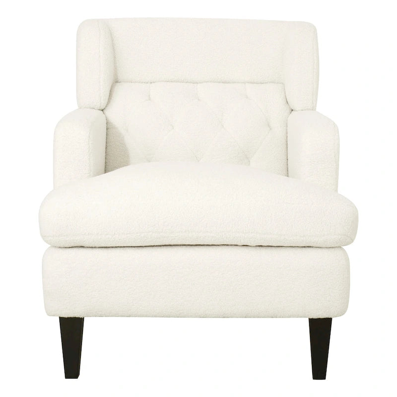 Fauteuil d'appoint en tissu moderne avec dossier rembourré