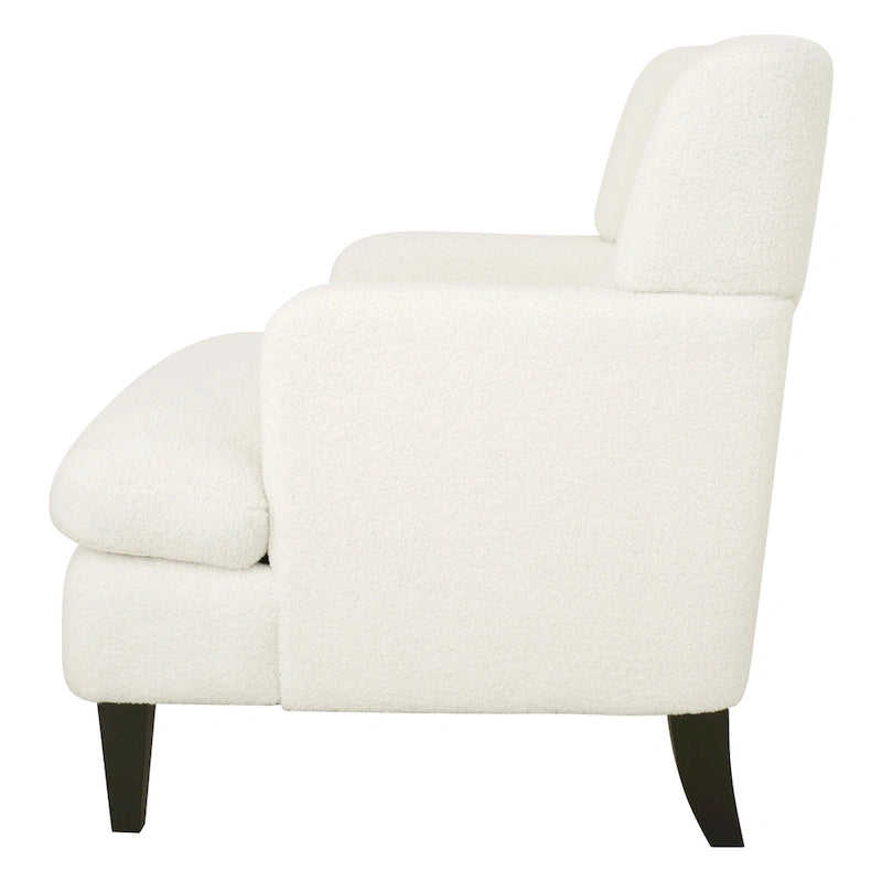 Fauteuil d'appoint en tissu moderne avec dossier rembourré