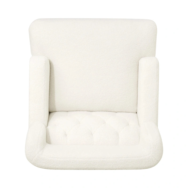 Fauteuil d'appoint en tissu moderne avec dossier rembourré