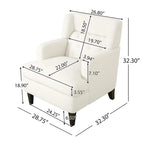 Fauteuil d'appoint en tissu moderne avec dossier rembourré