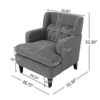 Fauteuil d'appoint en tissu moderne avec dossier rembourré