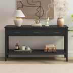 Console contemporaine à 3 tiroirs avec 1 étagère
