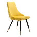 Lot de 2 chaises de salle à manger en velours capitonné avec pieds noirs - 20,5 x 24,6 x 34,8