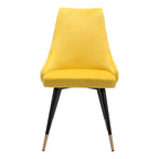 Lot de 2 chaises de salle à manger en velours capitonné avec pieds noirs - 20,5 x 24,6 x 34,8