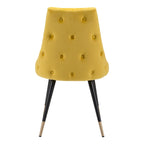 Lot de 2 chaises de salle à manger en velours capitonné avec pieds noirs - 20,5 x 24,6 x 34,8