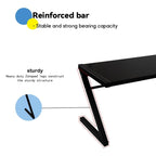 Bureau de jeu et d'étude professionnel en verre trempé avec pieds en Z et câble USB intégré