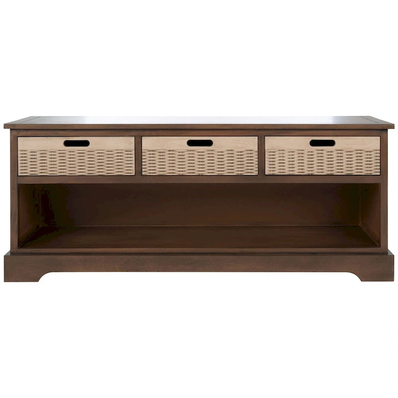 Banc de rangement avec 3 tiroirs et étagère inférieure – 47,3 L x 15 P x 19 H