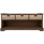 Banc de rangement avec 3 tiroirs et étagère inférieure – 47,3 L x 15 P x 19 H