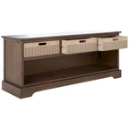 Banc de rangement avec 3 tiroirs et étagère inférieure – 47,3 L x 15 P x 19 H