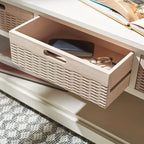 Banc de rangement avec 3 tiroirs et étagère inférieure – 47,3 L x 15 P x 19 H