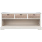 Banc de rangement avec 3 tiroirs et étagère inférieure – 47,3 L x 15 P x 19 H