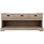 Banc de rangement avec 3 tiroirs et étagère inférieure – 47,3 L x 15 P x 19 H