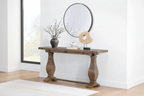 60 Table Console Canapé Rabattable à Piedestal en Bois Massif