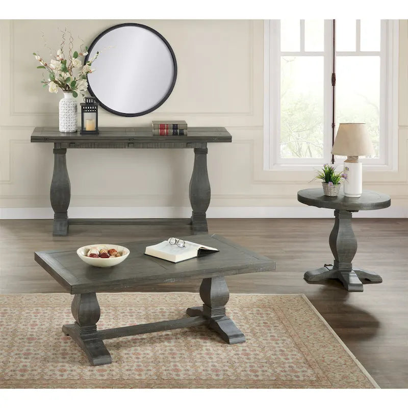60 Table Console Canapé Rabattable à Piedestal en Bois Massif