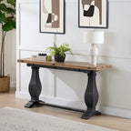 60 Table Console Canapé Rabattable à Piedestal en Bois Massif