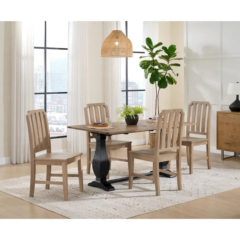 60 Table Console Canapé Rabattable à Piedestal en Bois Massif