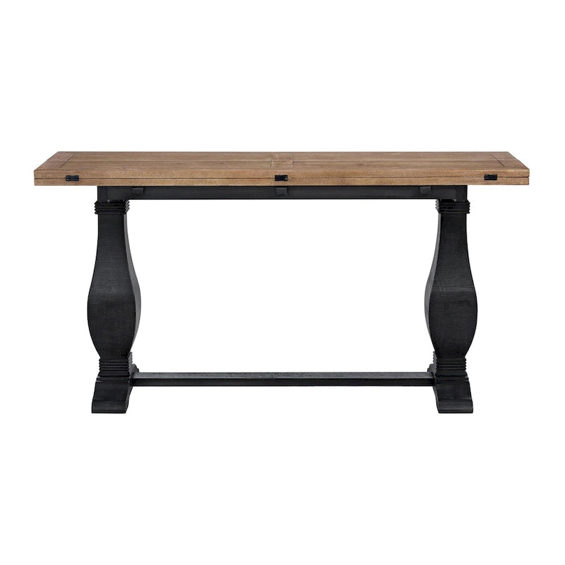 60 Table Console Canapé Rabattable à Piedestal en Bois Massif