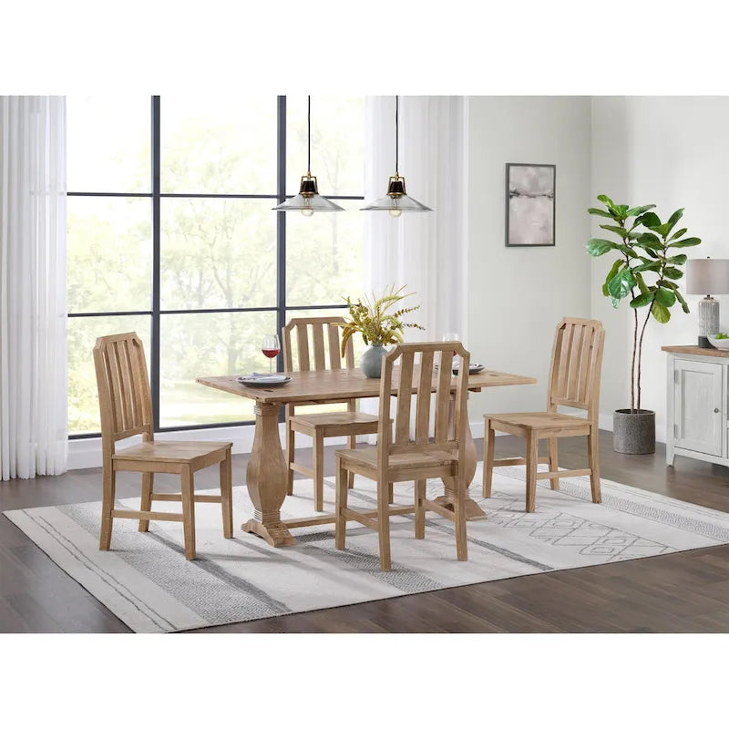 60 Table Console Canapé Rabattable à Piedestal en Bois Massif
