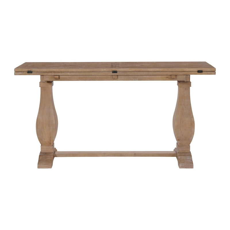 60 Table Console Canapé Rabattable à Piedestal en Bois Massif
