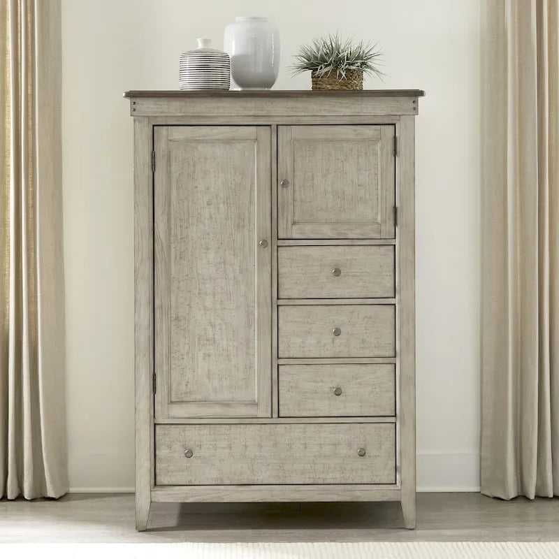 Commode en lin vieilli