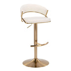 Tabouret de bar réglable avec repose-pieds en T arrondi (lot de 2)