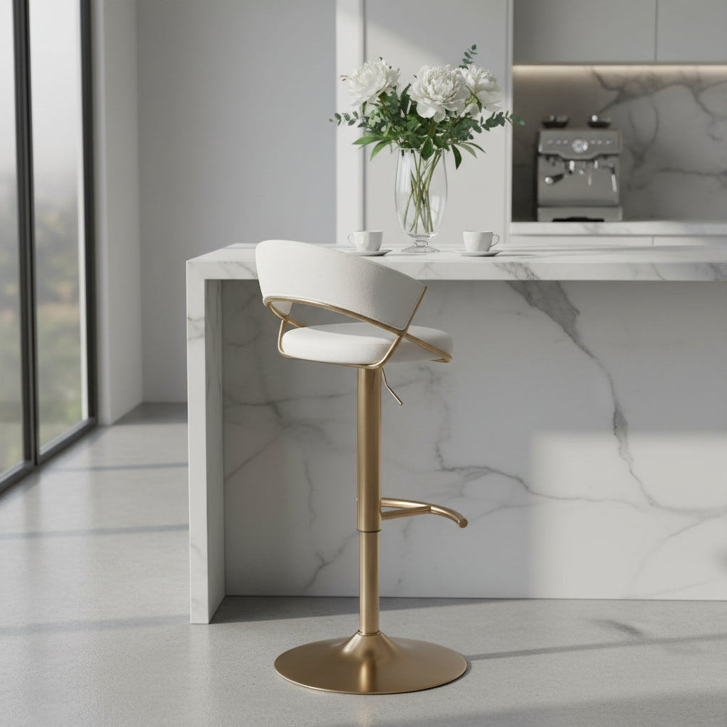 Silver Orchid Tatyana Adjustable Bar Stool with Rounded T Footrest (Set of 2)