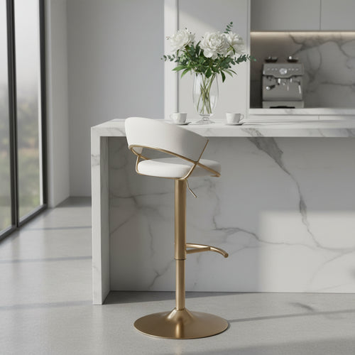 Silver Orchid Tatyana Adjustable Bar Stool with Rounded T Footrest (Set of 2)