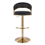 Tabouret de bar réglable avec repose-pieds en T arrondi (lot de 2)