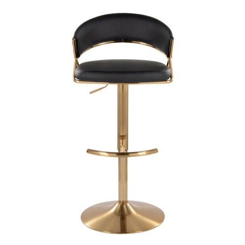 Tabouret de bar réglable avec repose-pieds en T arrondi (lot de 2)