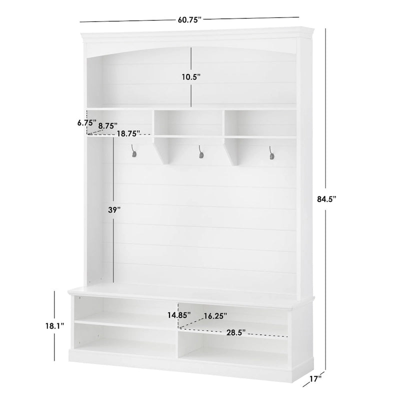 Meuble d'entrée avec revêtement en bois à rainures et languettes