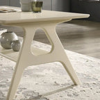 Table d'appoint en bois Mid-Century Modern avec étagère