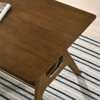 Table d'appoint en bois Mid-Century Modern avec étagère