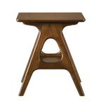 Table d'appoint en bois Mid-Century Modern avec étagère
