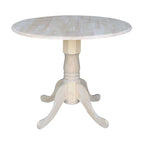  Solid Wood Round 36-inch Drop-leaf Dining Table - Unfinished