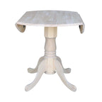 Table de salle à manger ronde en bois massif de 36 pouces avec abattants - Non finie
