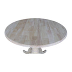 Table de salle à manger ronde en bois massif de 36 pouces avec abattants - Non finie