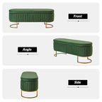 Banc de rangement capitonné avec dessus relevable et pouf.