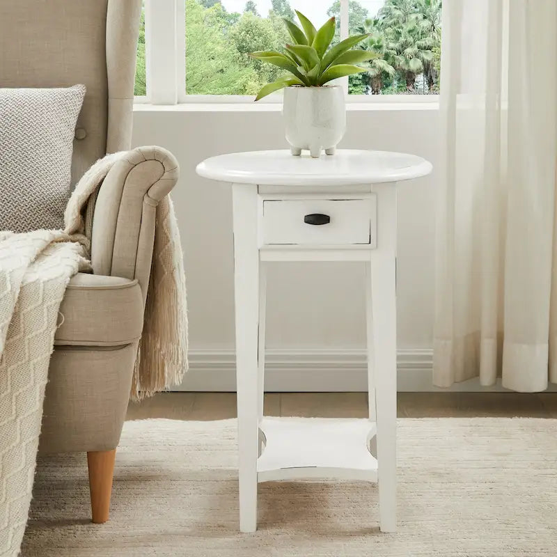 Table d'appoint ovale en bois dur