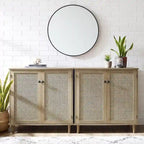 Buffets en rotin tressé et portes en osier, meubles d'appoint