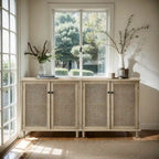 Buffets en rotin tressé et portes en osier, meubles d'appoint
