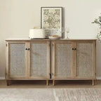 Buffets en rotin tressé et portes en osier, meubles d'appoint