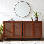 Buffets en rotin tressé et portes en osier, meubles d'appoint