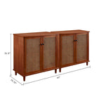 Buffets en rotin tressé et portes en osier, meubles d'appoint