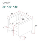 Fauteuil d'appoint rembourré pour le salon