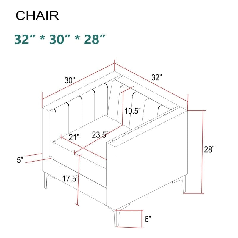 Fauteuil d'appoint rembourré pour le salon